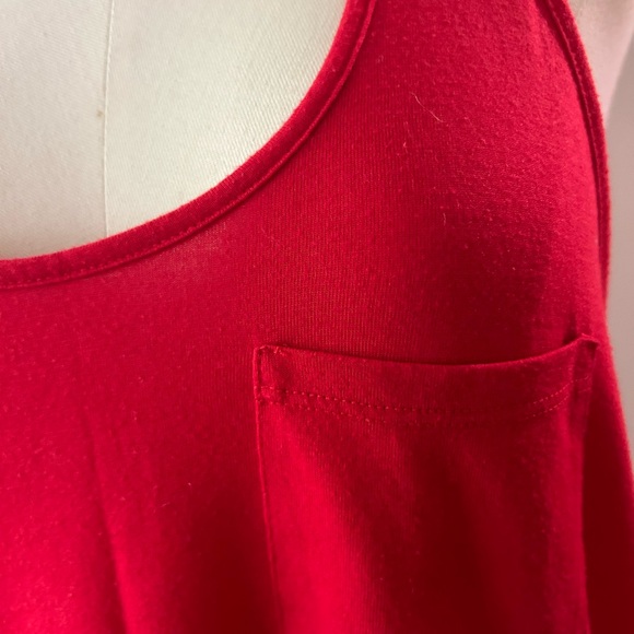 Alo red yoga tank top mesh upper back - Picture 2 of 9